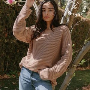 Jenni Kayne NEW XXS Cotton Cabin Sweater in Rose
